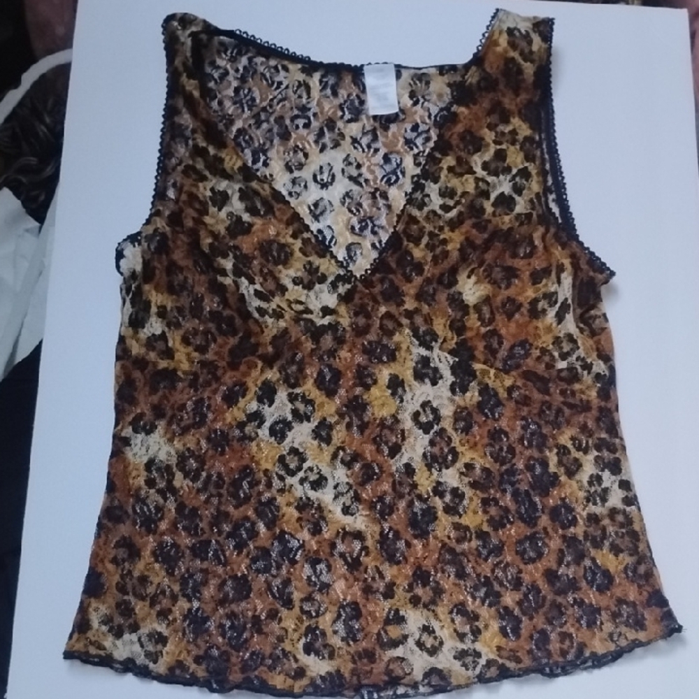 Wild Leopard Lace Sexy Lounge Animal Print 2 Piece Tank‎ & Short Sleep Set Boho